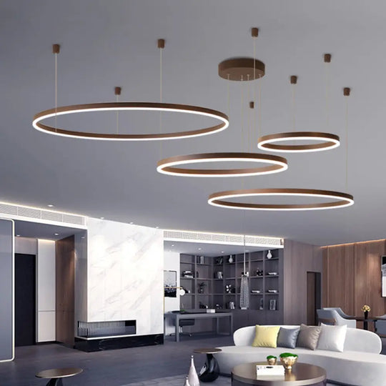 Simplicity Led Loop Chandelier - Tiered Acrylic Pendant Light For Living Room Coffee