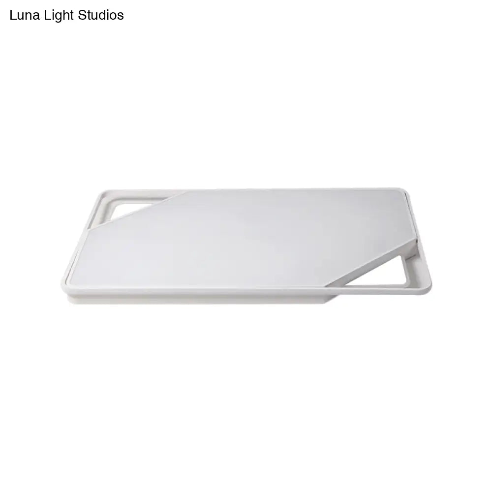 Simplicity Led Metal Flushmount Ceiling Light In White With Warm