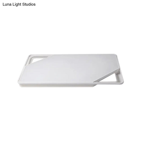 Simplicity Led Metal Flushmount Ceiling Light In White With Warm