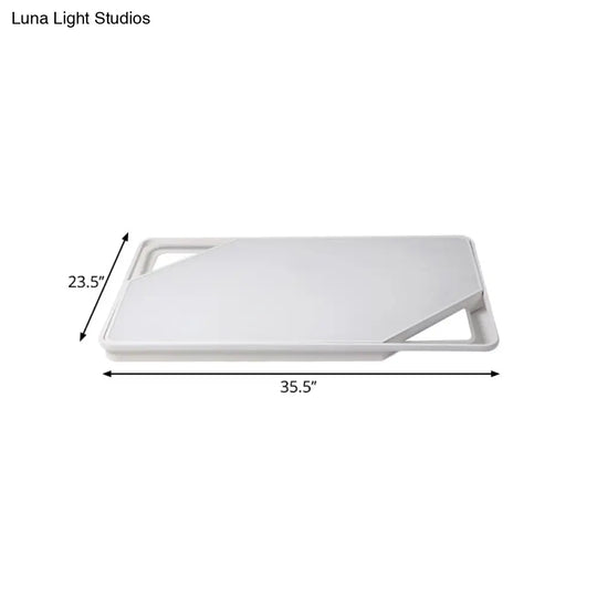 Simplicity Led Metal Flushmount Ceiling Light In White With Warm