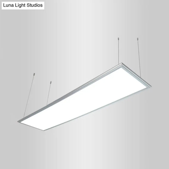 Simplicity Led Metal Pendant Light - White Acrylic Diffuser Square/Rectangular Shape 3 Sizes