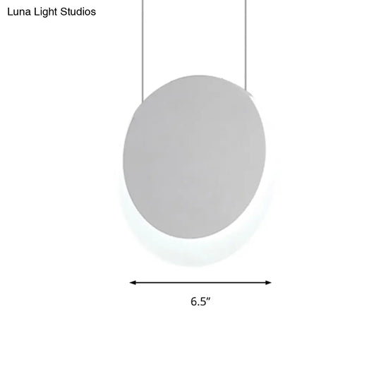 Simplicity Led Pendant Light With White Suspension And Crescent Shaped Acrylic Shade In Warm/White