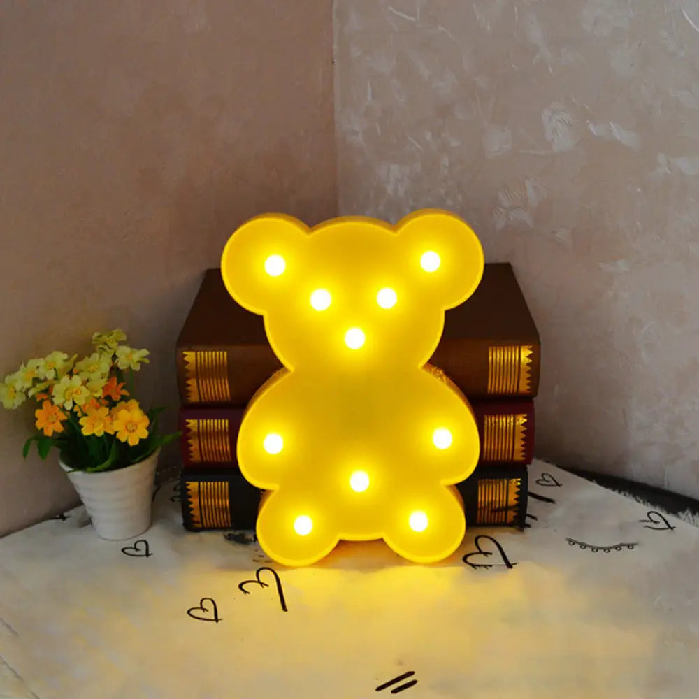 Simplicity Led Wall Night Light - Bear Nightstand Lamp For Nursery Room Yellow