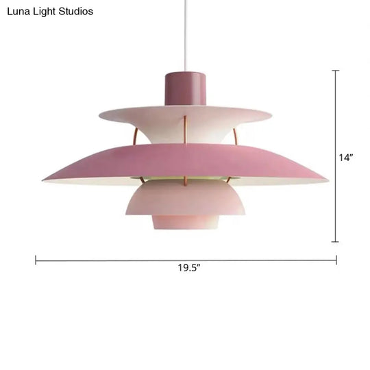 Sleek Metal Pendulum Ceiling Lamp With Tiered Design For Dining Room