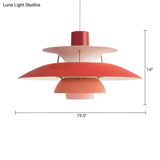 Sleek Metal Pendulum Ceiling Lamp With Tiered Design For Dining Room