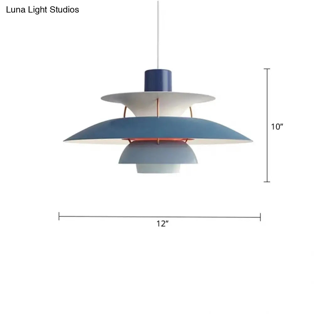 Sleek Metal Pendulum Ceiling Lamp With Tiered Design For Dining Room