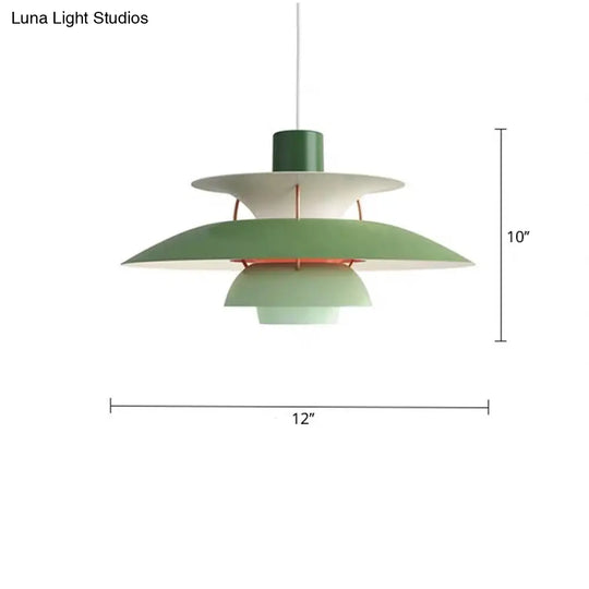 Sleek Metal Pendulum Ceiling Lamp With Tiered Design For Dining Room