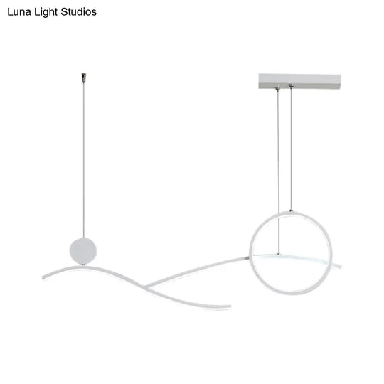 Simplicity Metallic Led Hanging Chandelier - Circle And Branch Down Lighting In Warm/White Light