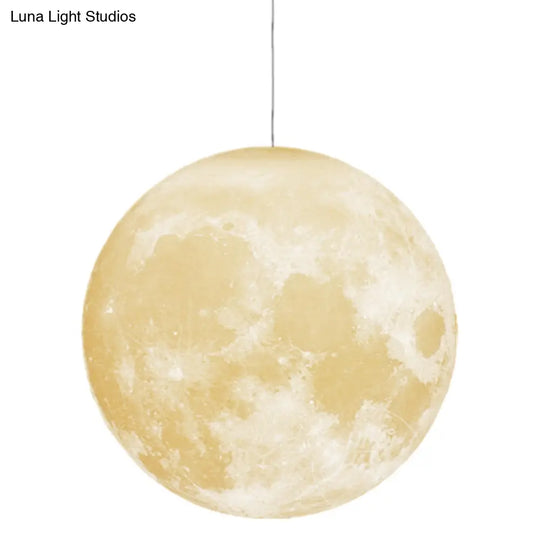 Simplicity Nordic Style Moon Hanging Pendant Light: Plastic Ceiling Fixture For Bedroom - 1-Light