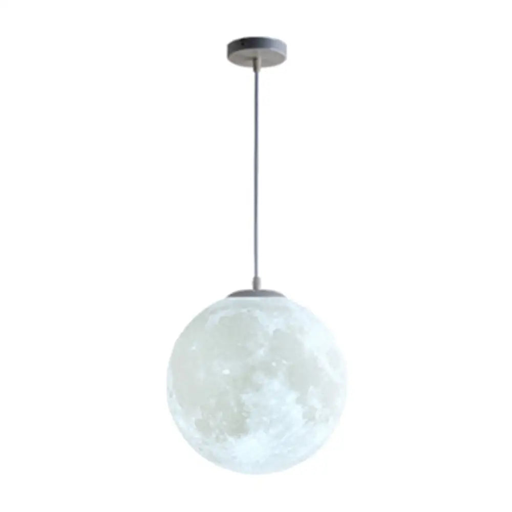 Simplicity Nordic Style Moon Hanging Pendant Light: Plastic Ceiling Fixture For Bedroom - 1-Light