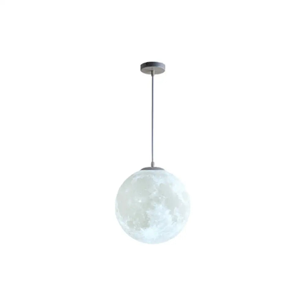 Simplicity Nordic Style Moon Hanging Pendant Light: Plastic Ceiling Fixture For Bedroom - 1-Light