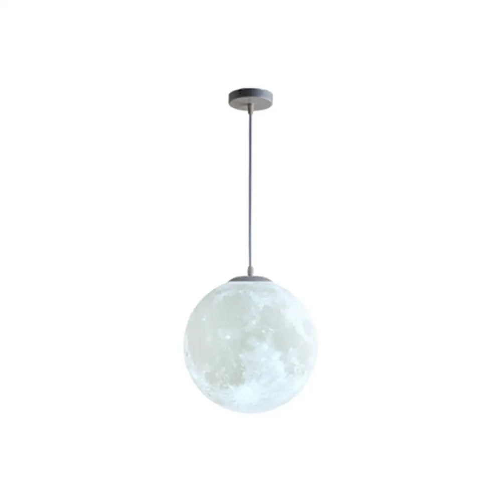 Simplicity Nordic Style Moon Hanging Pendant Light: Plastic Ceiling Fixture For Bedroom - 1-Light