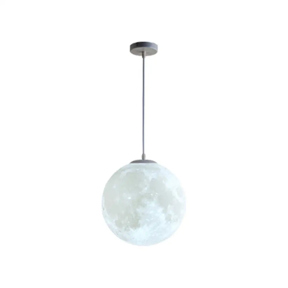 Simplicity Nordic Style Moon Hanging Pendant Light: Plastic Ceiling Fixture For Bedroom - 1-Light