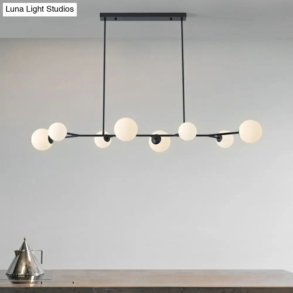 Simplicity Opal Glass Molecular Island Suspension Light For Dining Rooms