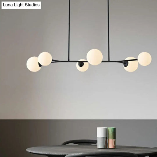 Simplicity Opal Glass Molecular Island Suspension Light For Dining Rooms