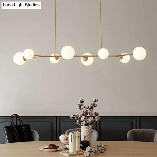 Simplicity Opal Glass Molecular Island Suspension Light For Dining Rooms