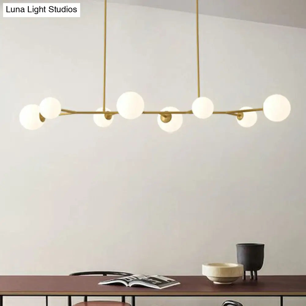 Simplicity Opal Glass Molecular Island Suspension Light For Dining Rooms