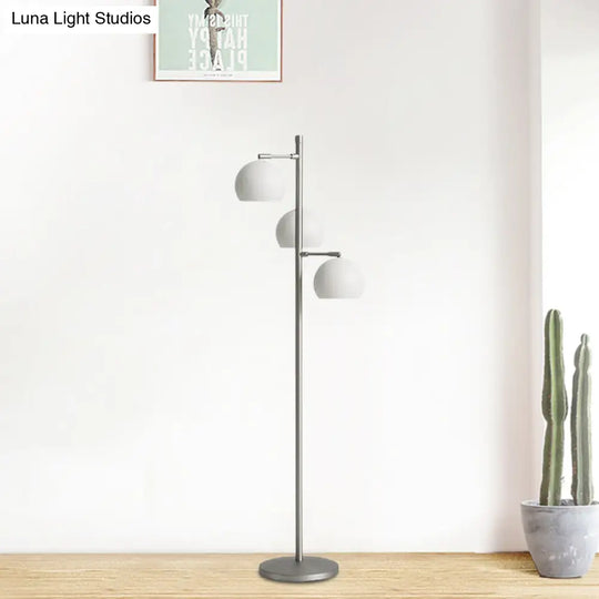 Simplicity Sphere-Shaped Metal Floor Lamp With 3 Heads In Black/White/Blue - Ideal For Living Room