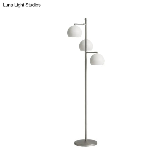 Simplicity Sphere-Shaped Metal Floor Lamp With 3 Heads In Black/White/Blue - Ideal For Living Room