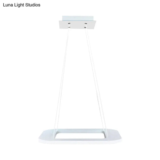 Simplicity Square Led Chandelier - Acrylic Office Pendant Light In Warm/White/Natural