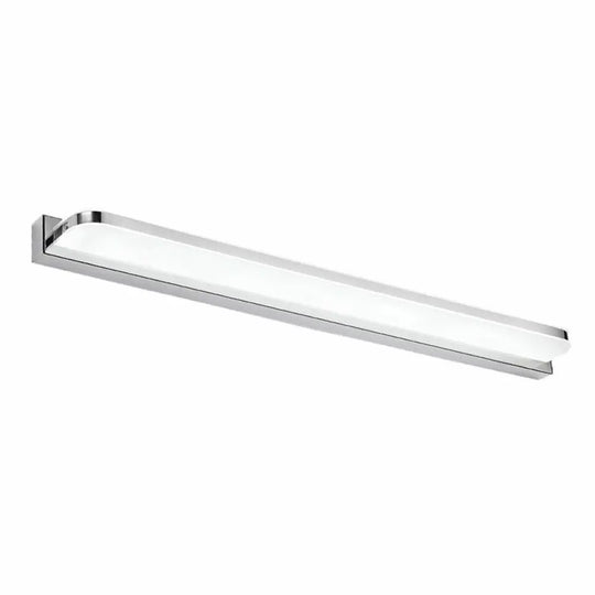 Simplicity Stainless Steel Led Vanity Wall Light With Rounded Corners Chrome / 16.5 White