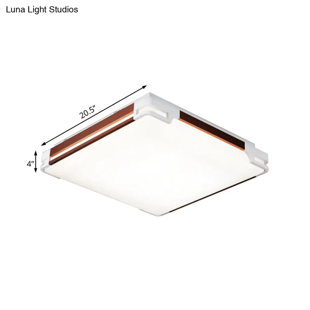 Simplicity Thin Acrylic Ceiling Light - Led Brown Flushmount (20.5’/25’/35’ Wide)