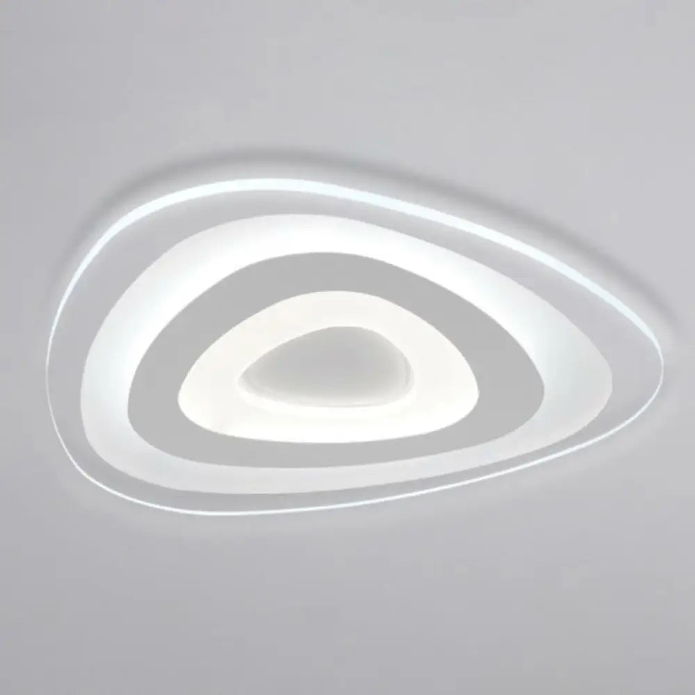 Simplicity Ultra-Thin Led Flush Mount Light In White For Living Room Ceiling / 8