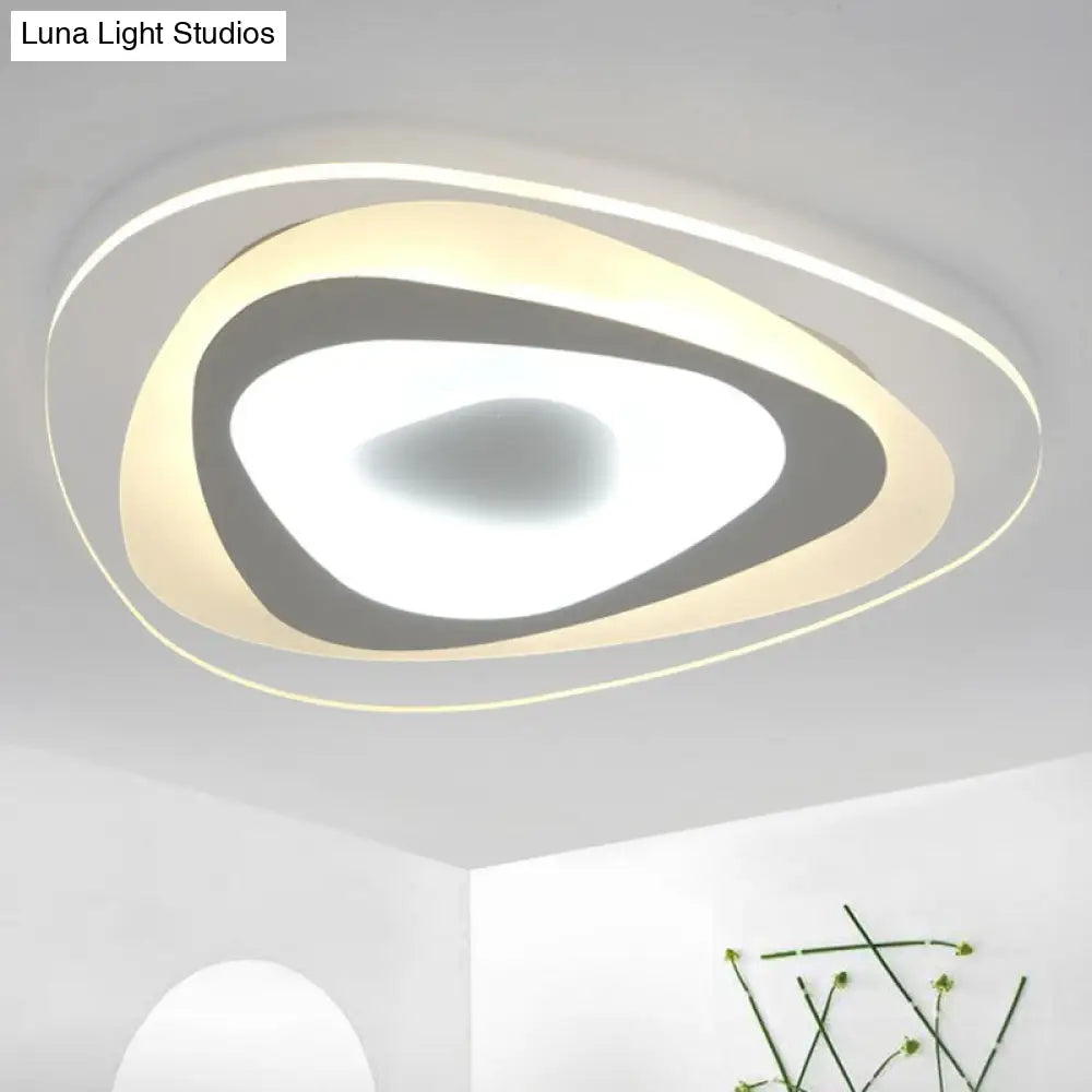 Simplicity Ultra-Thin Led Flush Mount Light In White For Living Room Ceiling