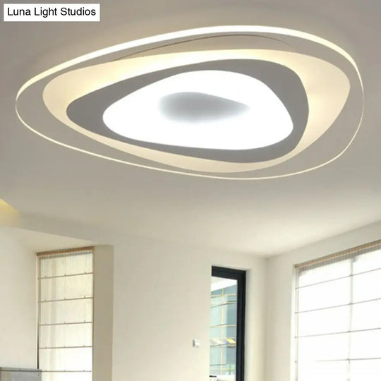 Simplicity Ultra-Thin Led Flush Mount Light In White For Living Room Ceiling