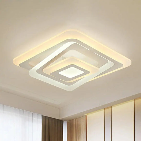 Simplicity White Led Acrylic Flush Mount Light - Perfect For Living Room Ceiling / 19.5’