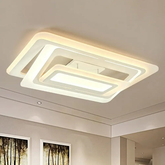 Simplicity White Led Acrylic Flush Mount Light - Perfect For Living Room Ceiling / 23.5’