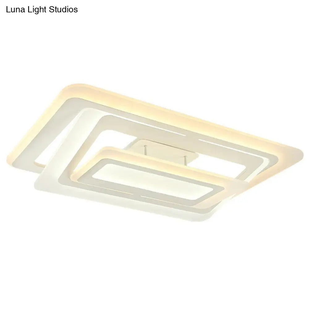Simplicity White Led Acrylic Flush Mount Light - Perfect For Living Room Ceiling