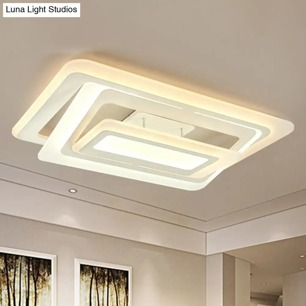 Simplicity White Led Acrylic Flush Mount Light - Perfect For Living Room Ceiling / 23.5