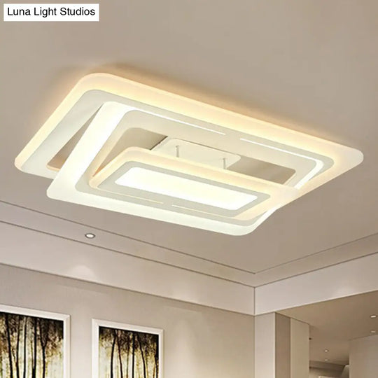 Simplicity White Led Acrylic Flush Mount Light - Perfect For Living Room Ceiling / 23.5