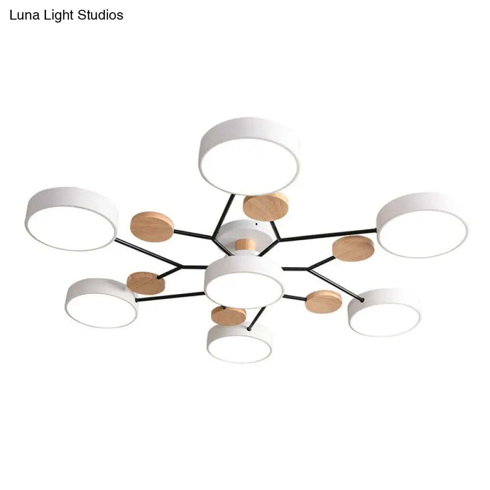 Simplistic 7-Head Acrylic Round Shade Led Ceiling Chandelier Light Fixture