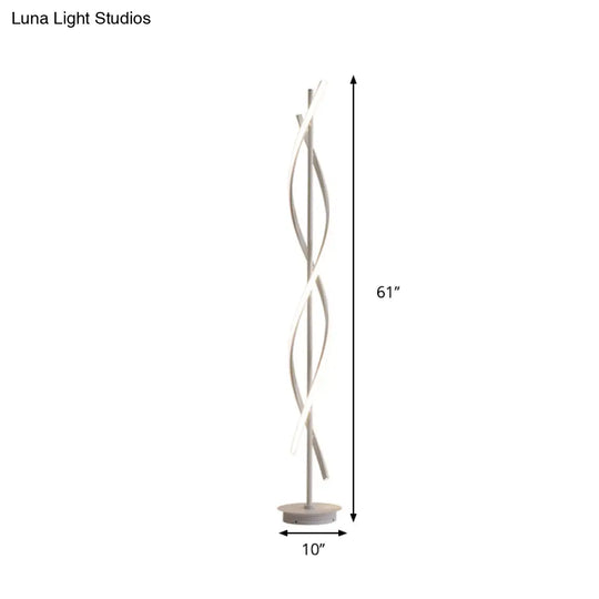 Simplistic Acrylic Spiral Led Floor Lamp - Ideal For Bedroom Reading