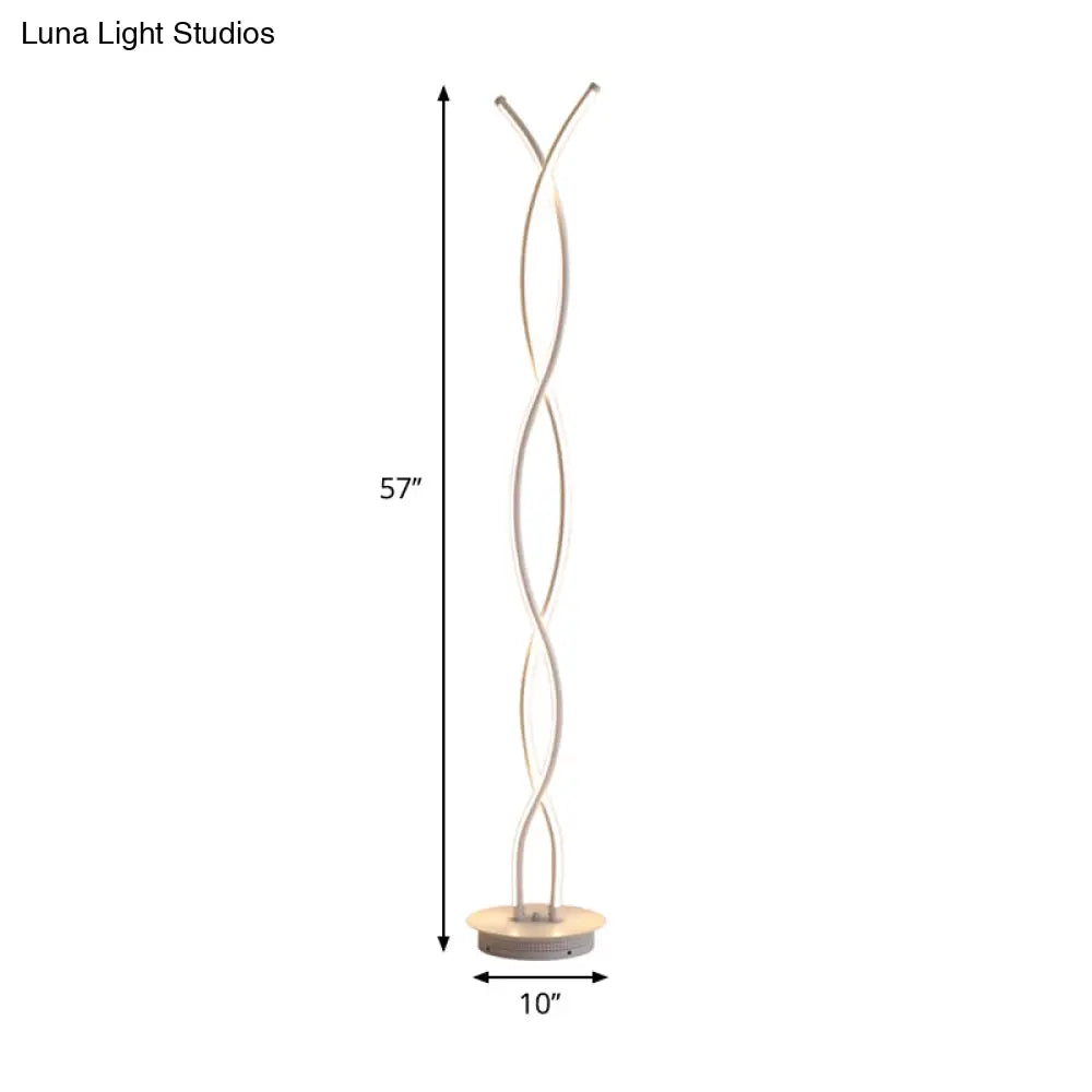 Simplistic Acrylic Spiral Led Floor Lamp - Ideal For Bedroom Reading