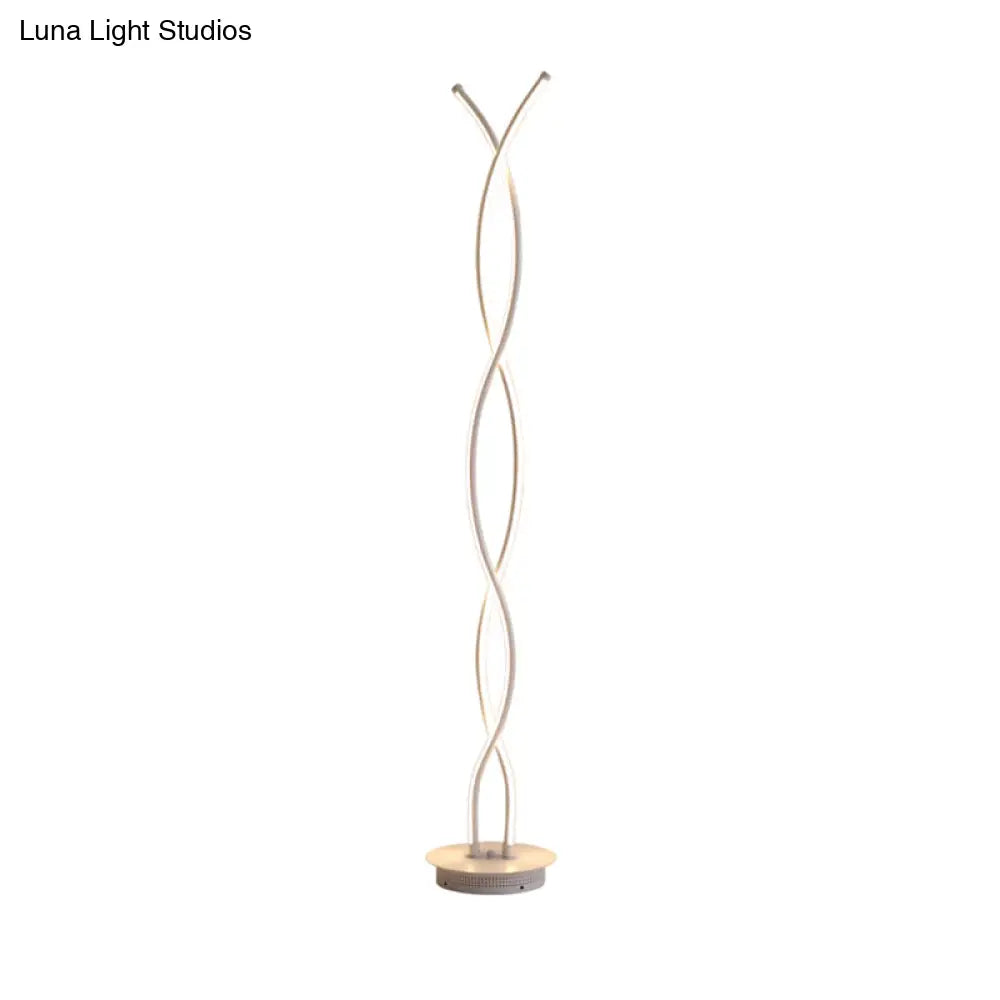 Simplistic Acrylic Spiral Led Floor Lamp - Ideal For Bedroom Reading