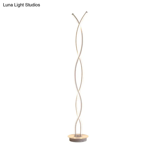 Simplistic Acrylic Spiral Led Floor Lamp - Ideal For Bedroom Reading