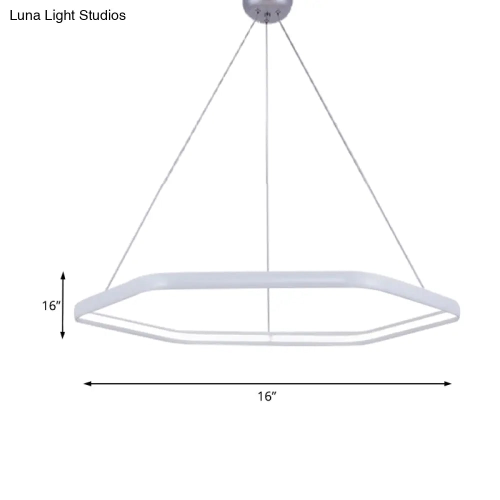 Simplistic Acrylic Tiered Hexagonal Led 1/2/3-Light Pendant Chandelier Hanging Lamp In