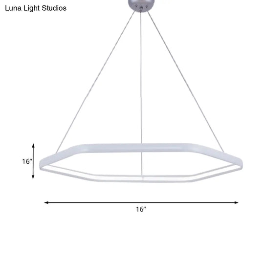 Simplistic Acrylic Tiered Hexagonal Led 1/2/3-Light Pendant Chandelier Hanging Lamp In