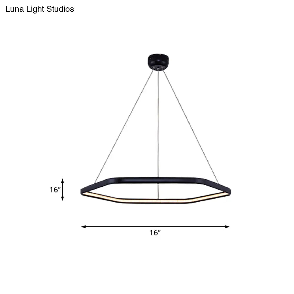 Simplistic Acrylic Tiered Hexagonal Led 1/2/3-Light Pendant Chandelier Hanging Lamp In