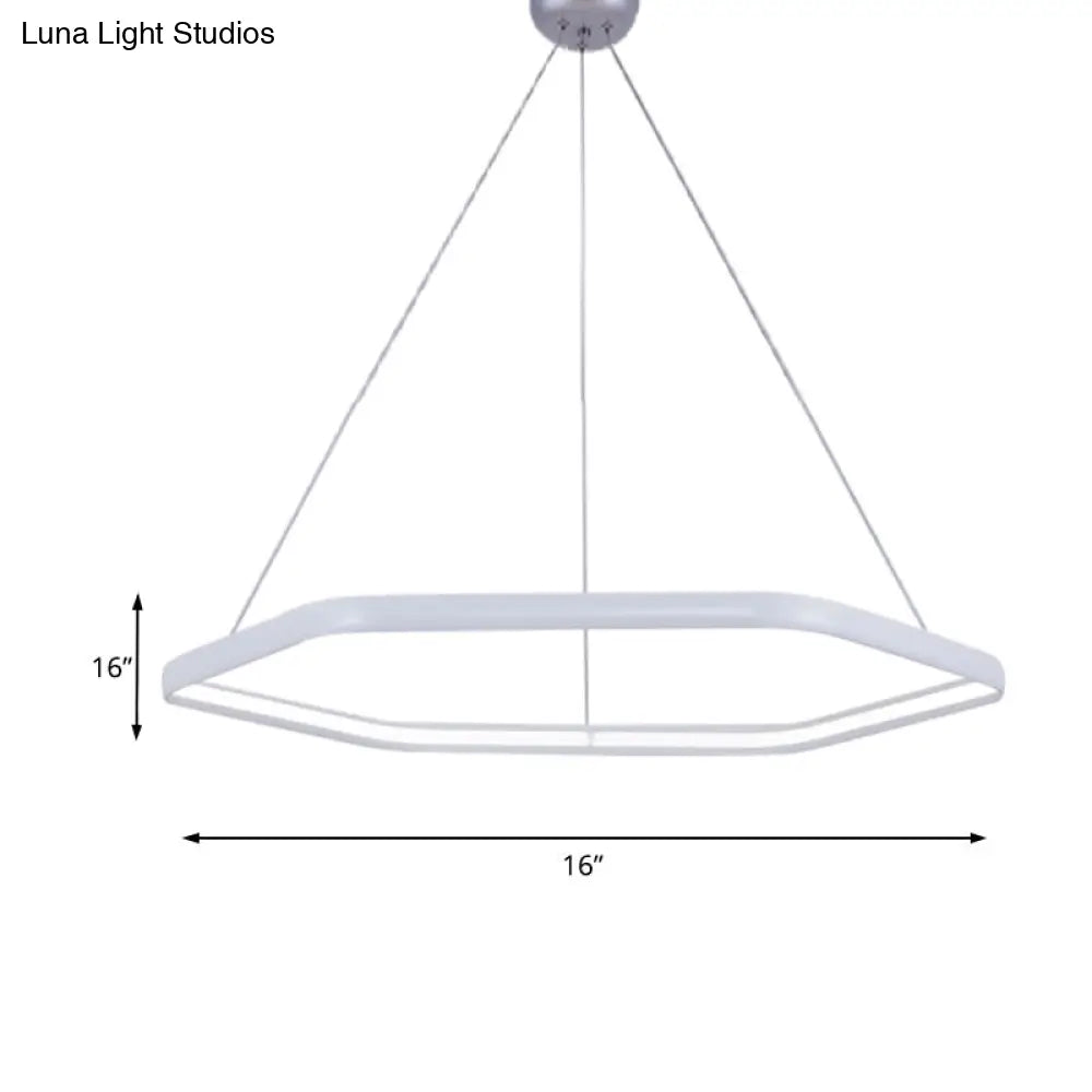 Simplicity Acrylic Led Hanging Lamp: Tiered Hexagonal Chandelier Pendant 1/2/3-Light