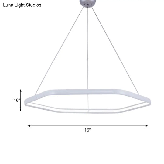 Simplicity Acrylic Led Hanging Lamp: Tiered Hexagonal Chandelier Pendant 1/2/3-Light