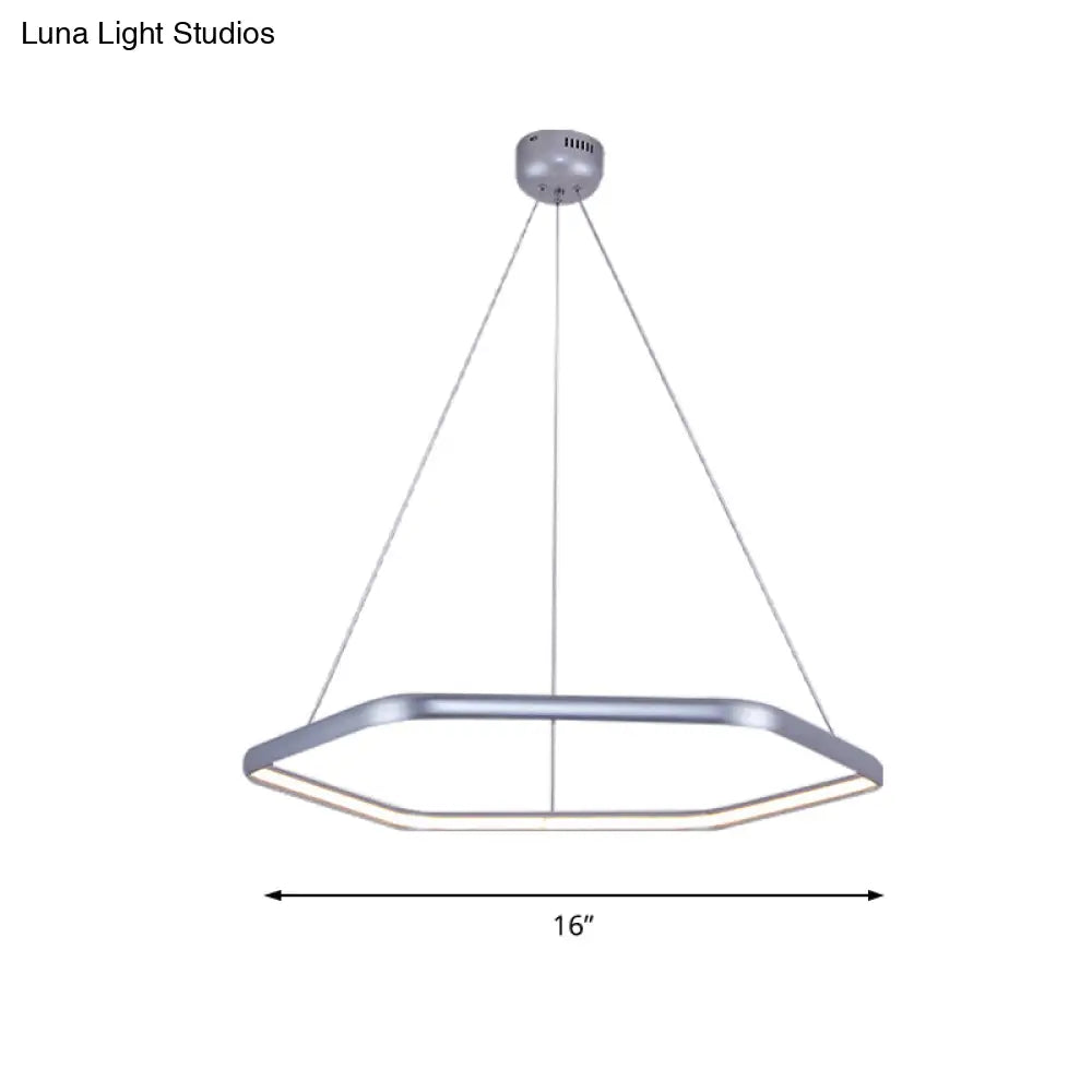 Simplistic Acrylic Tiered Hexagonal Led 1/2/3-Light Pendant Chandelier Hanging Lamp In