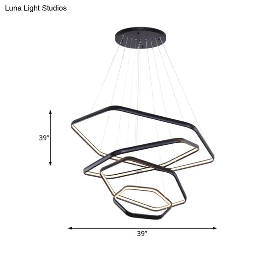 Simplistic Acrylic Tiered Hexagonal Led 1/2/3-Light Pendant Chandelier Hanging Lamp In