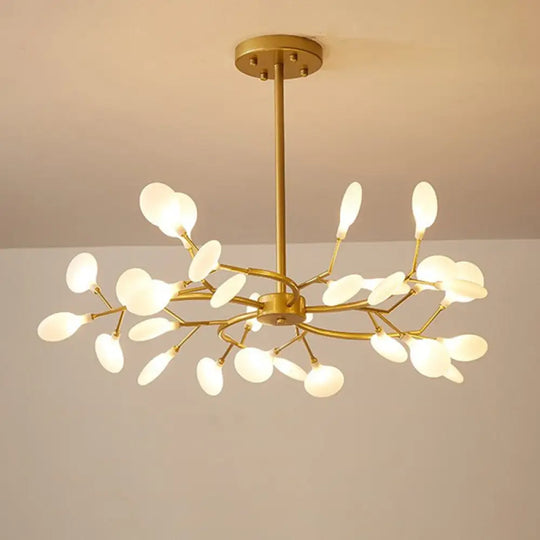 Simplistic Led Swirling Branch Chandelier Pendant Light For Dining Room 30 / Cream