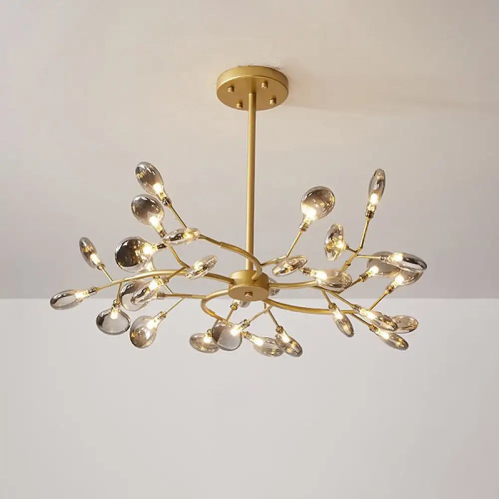 Simplistic Led Swirling Branch Chandelier Pendant Light For Dining Room 30 / Smoke Gray