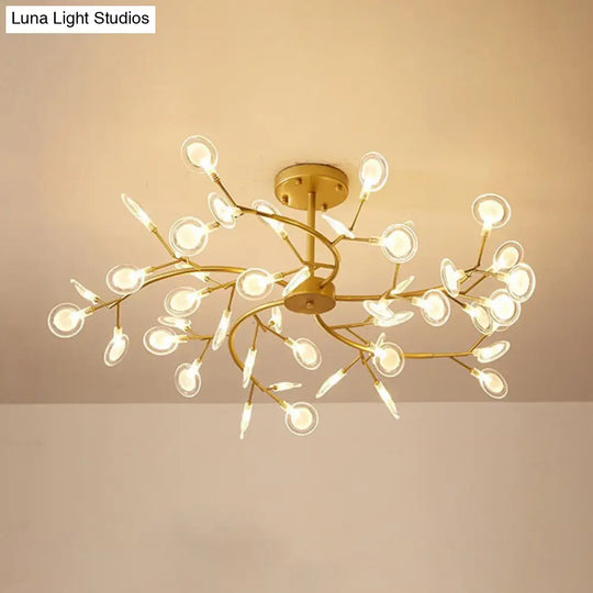 Simplistic Metal Swirling Chandelier Pendant Light With Led Ideal For Dining Room Decor 45 / Clear