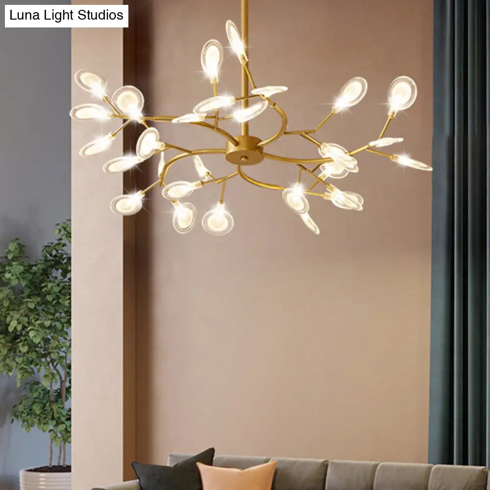 Simplistic Metal Swirling Chandelier Pendant Light With Led Ideal For Dining Room Decor